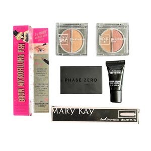 New Cosmetic Lot Brow Pen Mascara Eyeshadow Blush Primer Eye Make Up Beauty 6 PC